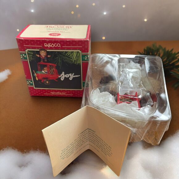 " Spreading Joy " 1993 NIB Mouse Plane Joy ENESCO Christmas Ornament Pilot Mice - Picture 8 of 8